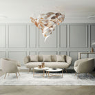 Bennett Chandelier - ∅ 23.6″ x 39.4″ / Dia 60cm x 100cmWhite & GoldWarm LightBlushlighting