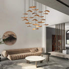 Bidi Multi Light Pendant Chandelier - Light WoodRound 16 LightBlushlighting