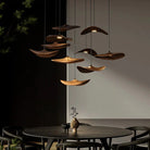 Bidi Multi Light Pendant Chandelier - Light WoodRound 10 LightBlushlighting