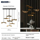Bidi Multi Light Pendant Chandelier - Light WoodLong 7 LightBlushlighting