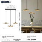 Bidi Multi Light Pendant Chandelier - Light WoodLong 3 LightBlushlighting