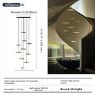 Bidi Multi Light Pendant Chandelier - Light WoodLong 7 LightBlushlighting