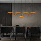 Bidi Multi Light Pendant Chandelier - Dark WoodLong 7 LightBlushlighting