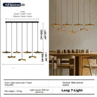 Bidi Multi Light Pendant Chandelier - Light WoodLong 7 LightBlushlighting