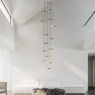 Bidi Multi Light Pendant Chandelier - Dark WoodRound 22 LightBlushlighting