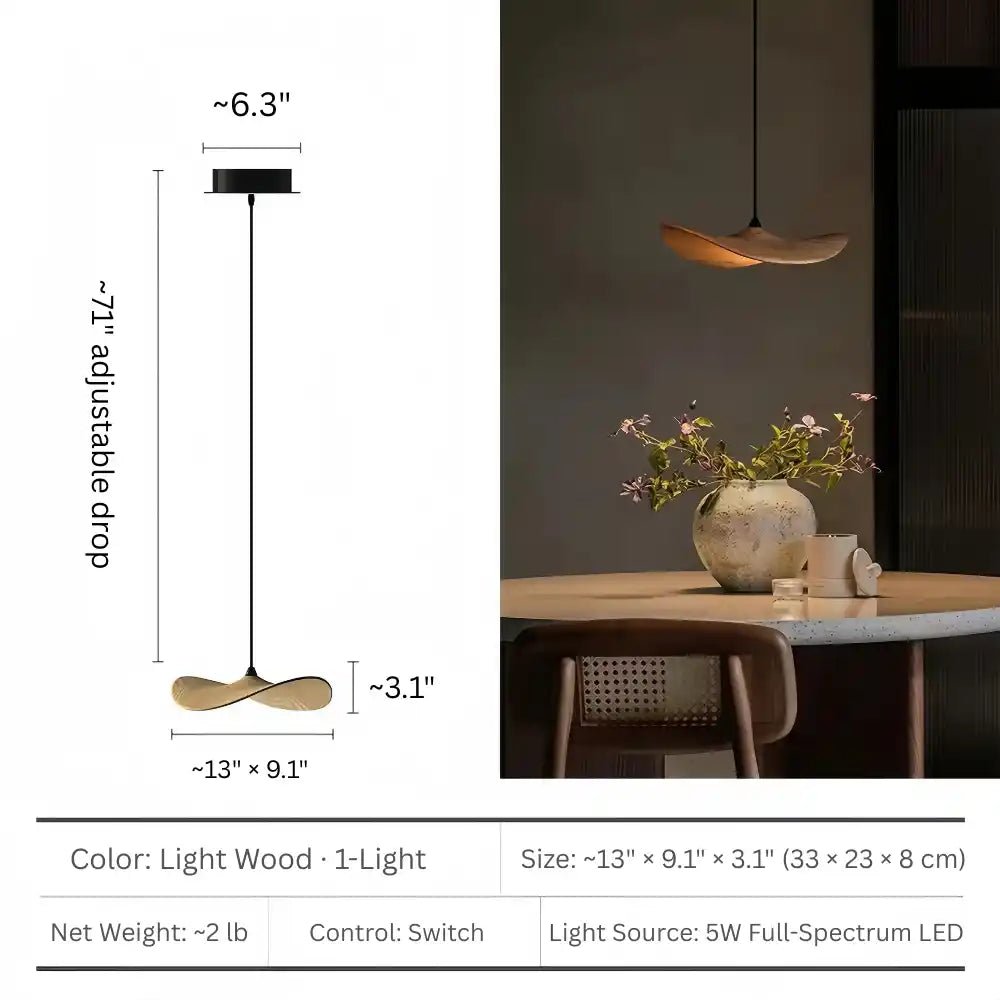 Bidi Multi Light Pendant Chandelier - Light Wood1 LightBlushlighting