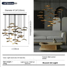 Bidi Multi Light Pendant Chandelier - Light WoodLong 7 LightBlushlighting