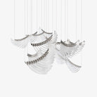 Bird Feather Wings LED Chandelier - Dia 200cm x H 250cm / ∅ 78.7″ x H 98.4″Silver & WhiteWarm LightBlushlighting