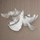Bird Feather Wings Linear Chandelier - Dia 200cm x H 250cm / ∅ 78.7″ x H 98.4″Silver & WhiteCool LightBlushlighting