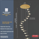 Bird Spiral Long Led Chandelier for Staircase and Foyer - Gold6 LightsCool white 6000KBlushlighting