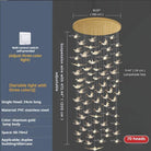 Bird Spiral Long Led Chandelier for Staircase and Foyer - Gold6 LightsCool white 6000KBlushlighting