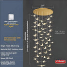 Bird Spiral Long Led Chandelier for Staircase and Foyer - Gold6 LightsCool white 6000KBlushlighting
