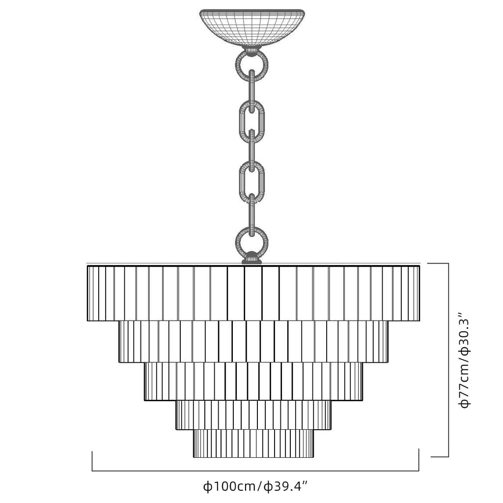 Black Copper Alabaster Chandelier - 60cm / 24"Blushlighting