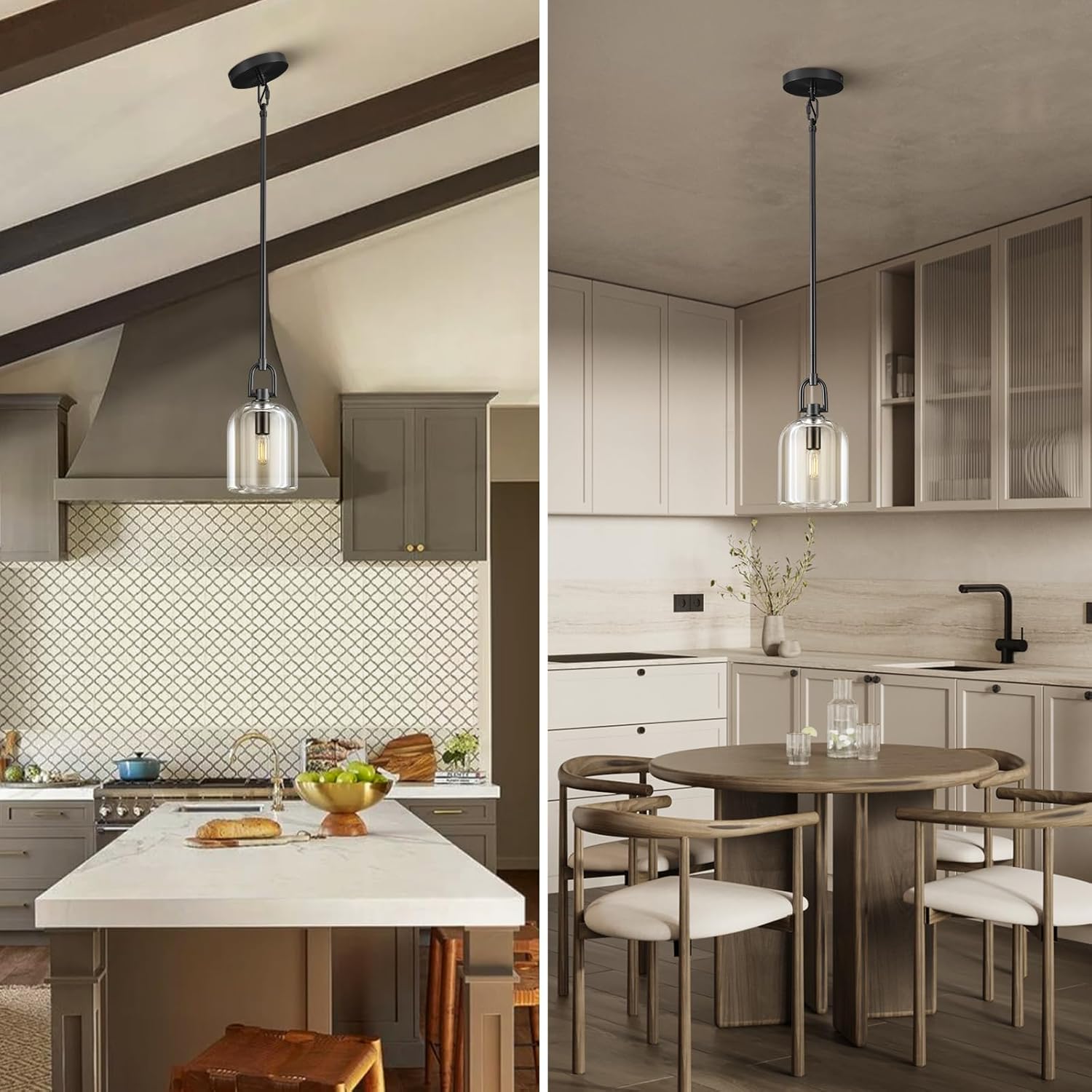 Black Crystal Modern Pendant Light with Adjustable 78‑Inch Height - 3 - Black - 5in - 1PC - RodsBlushlighting