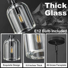 Black Crystal Modern Pendant Light with Adjustable 78‑Inch Height - 3 - Black - 5in - 1PC - RodsBlushlighting