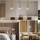 Black Glass 7" Pendant Light – Modern Kitchen Island Lighting, 2‑Piece Set with E12 Bulb - Black - D 7in - 2PCSBlushlighting