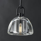 Black Glass 7" Pendant Light – Modern Kitchen Island Lighting, 2‑Piece Set with E12 Bulb - Black - D 7in - 2PCSBlushlighting
