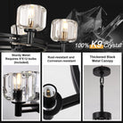 Black Round Crystal Chandelier, 36" K9 Crystal Chandeliers for Dining Room - Blushlighting
