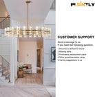 Black Round Crystal Chandelier, 36" K9 Crystal Chandeliers for Dining Room - Blushlighting