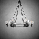 Black Round Crystal Chandelier, 36" K9 Crystal Chandeliers for Dining Room - Blushlighting