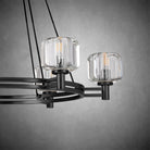 Black Round Crystal Chandelier, 36" K9 Crystal Chandeliers for Dining Room - Blushlighting