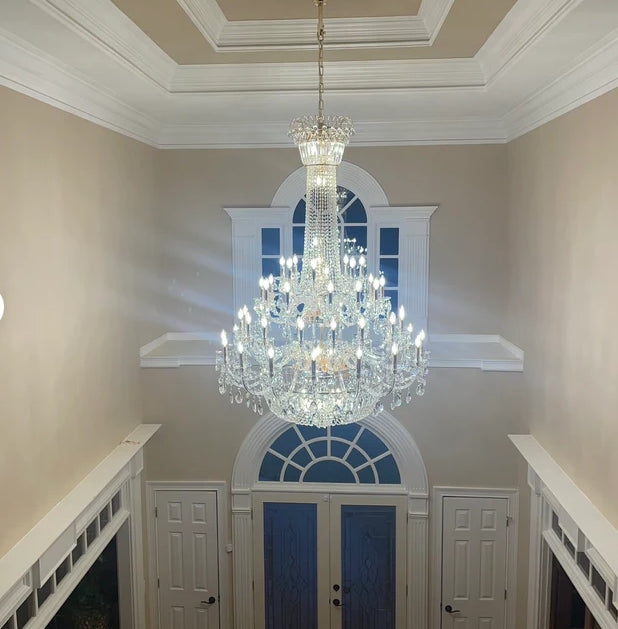 Extra Large European-style Multi-layers Candle Luxury Crystal Chandelier GBUd Art Foyer/Staircase Decorative Light Fixture