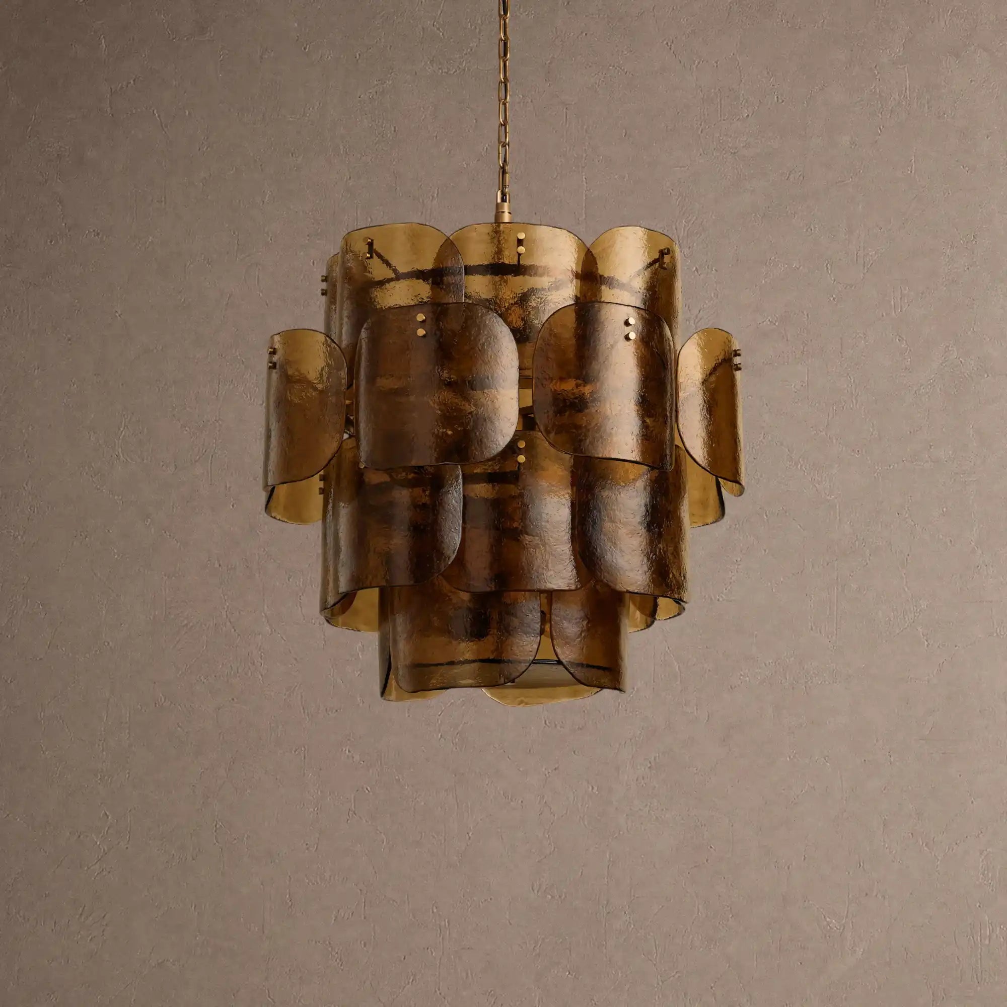 Blaire Round Chandelier - BrownBlushlighting