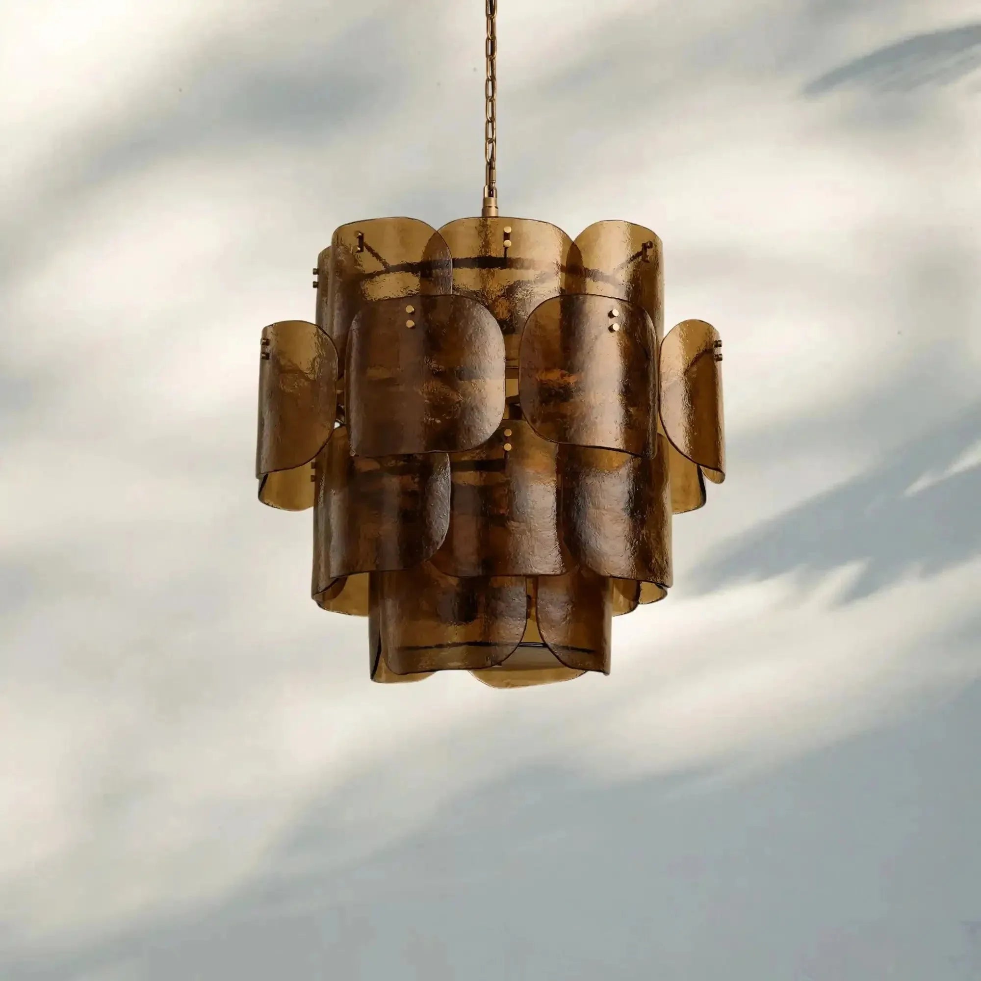 Blaire Round Chandelier - BrownBlushlighting