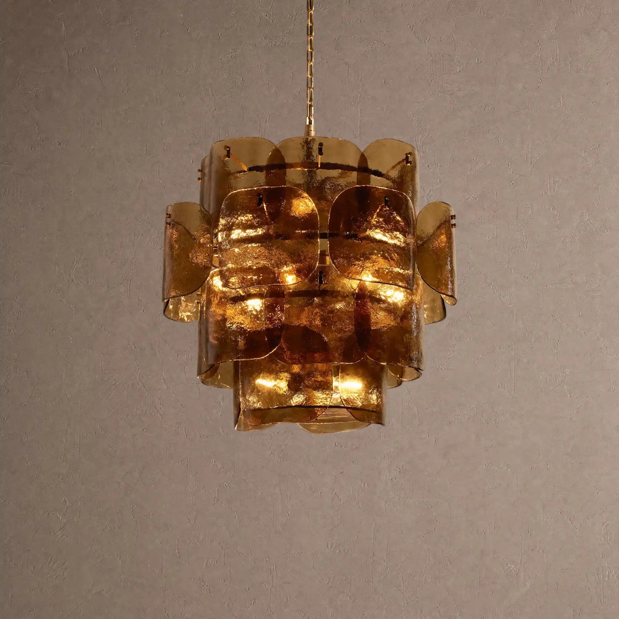 Blaire Round Chandelier - BrownBlushlighting