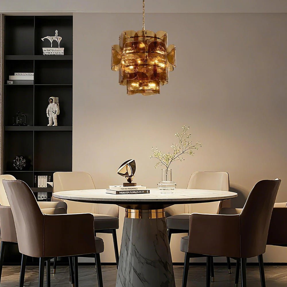 Blaire Round Chandelier - WhiteBlushlighting