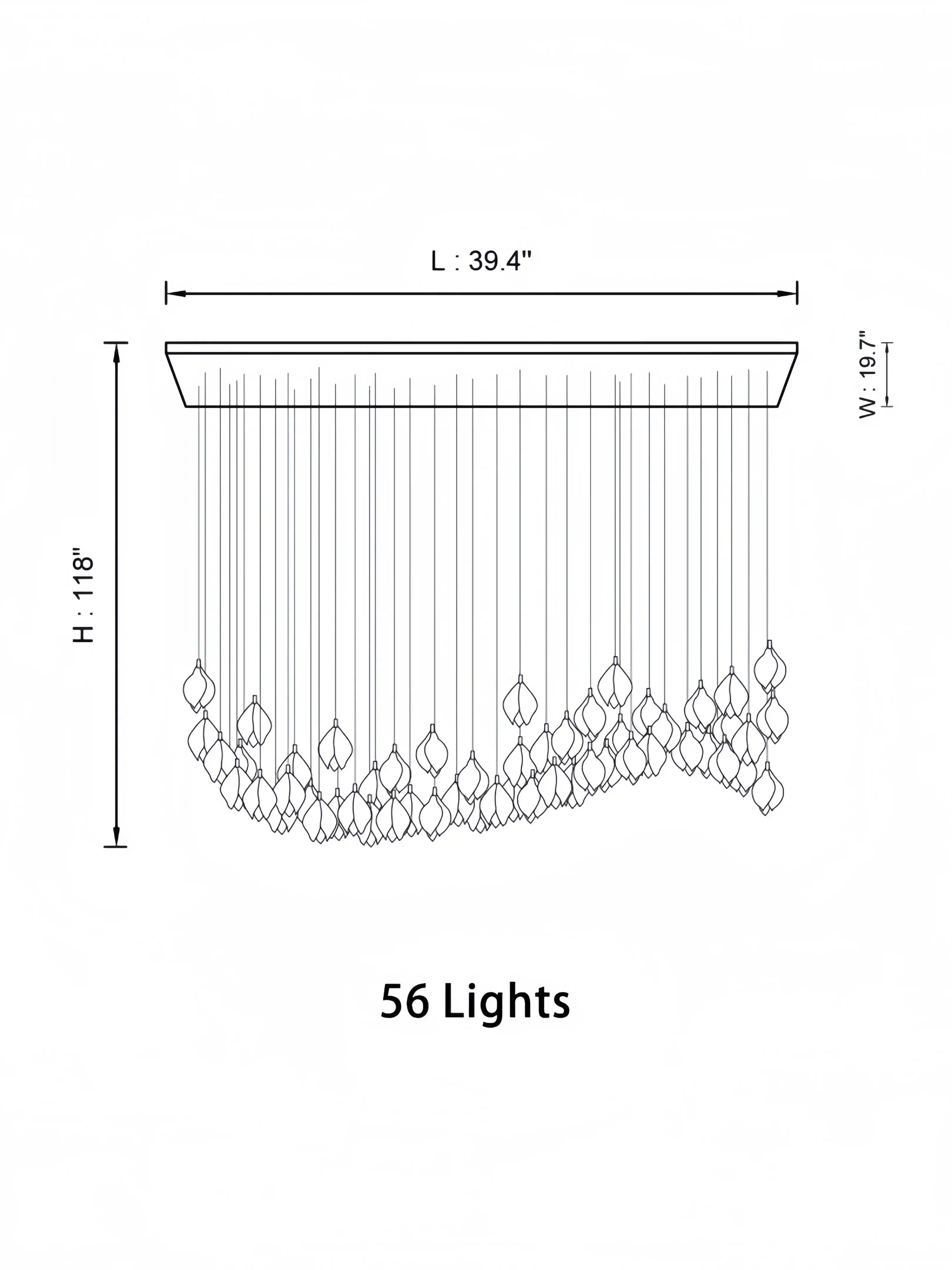 Bloom Chandelier - 26 Lights | Ellipse styleEmitting White LightingBlushlighting