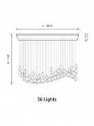 Bloom Chandelier - 26 Lights | Ellipse styleEmitting White LightingBlushlighting