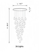 Bloom Chandelier - 26 Lights | Ellipse styleEmitting White LightingBlushlighting