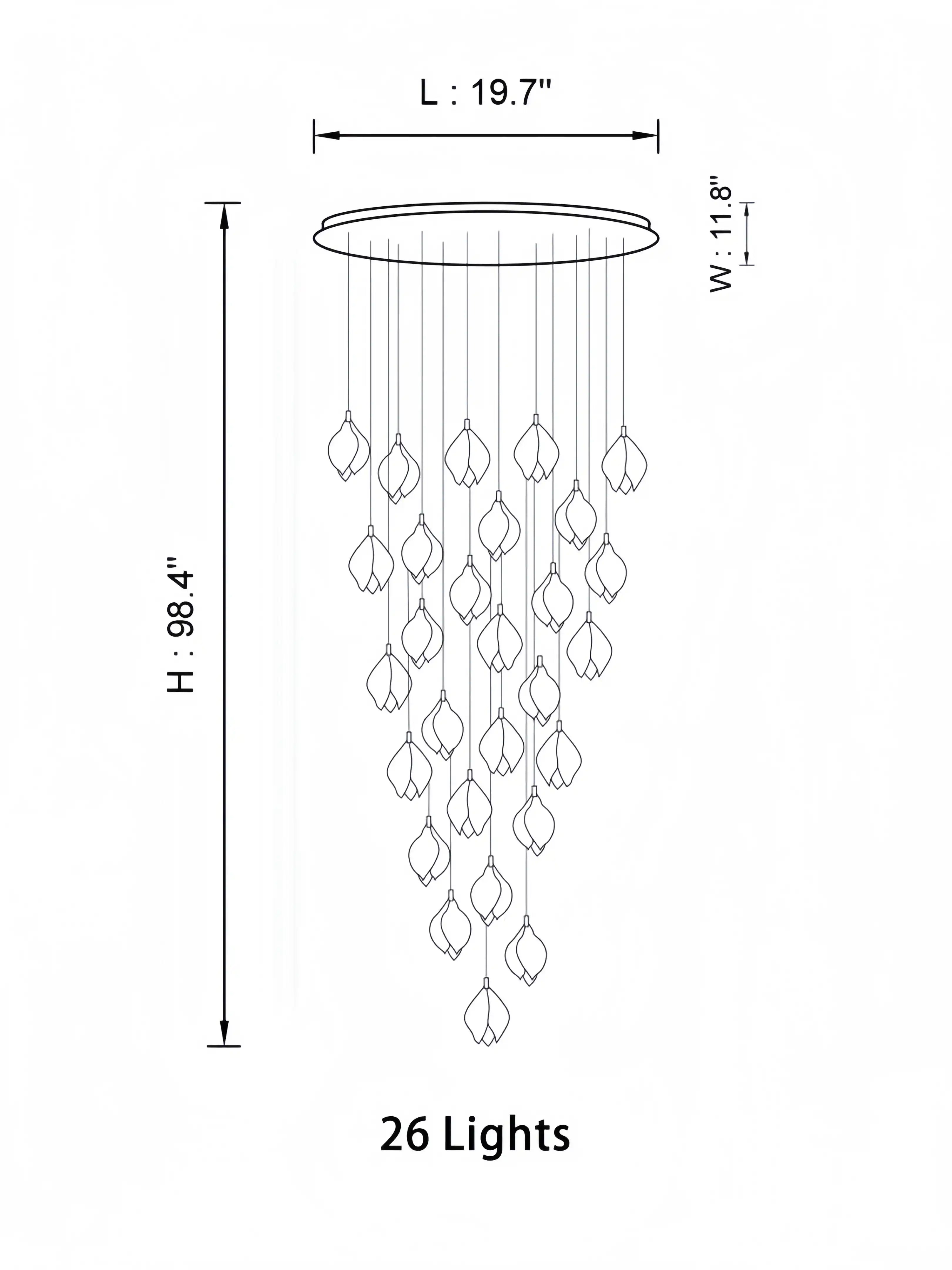 Bloom Chandelier-Blushlighting