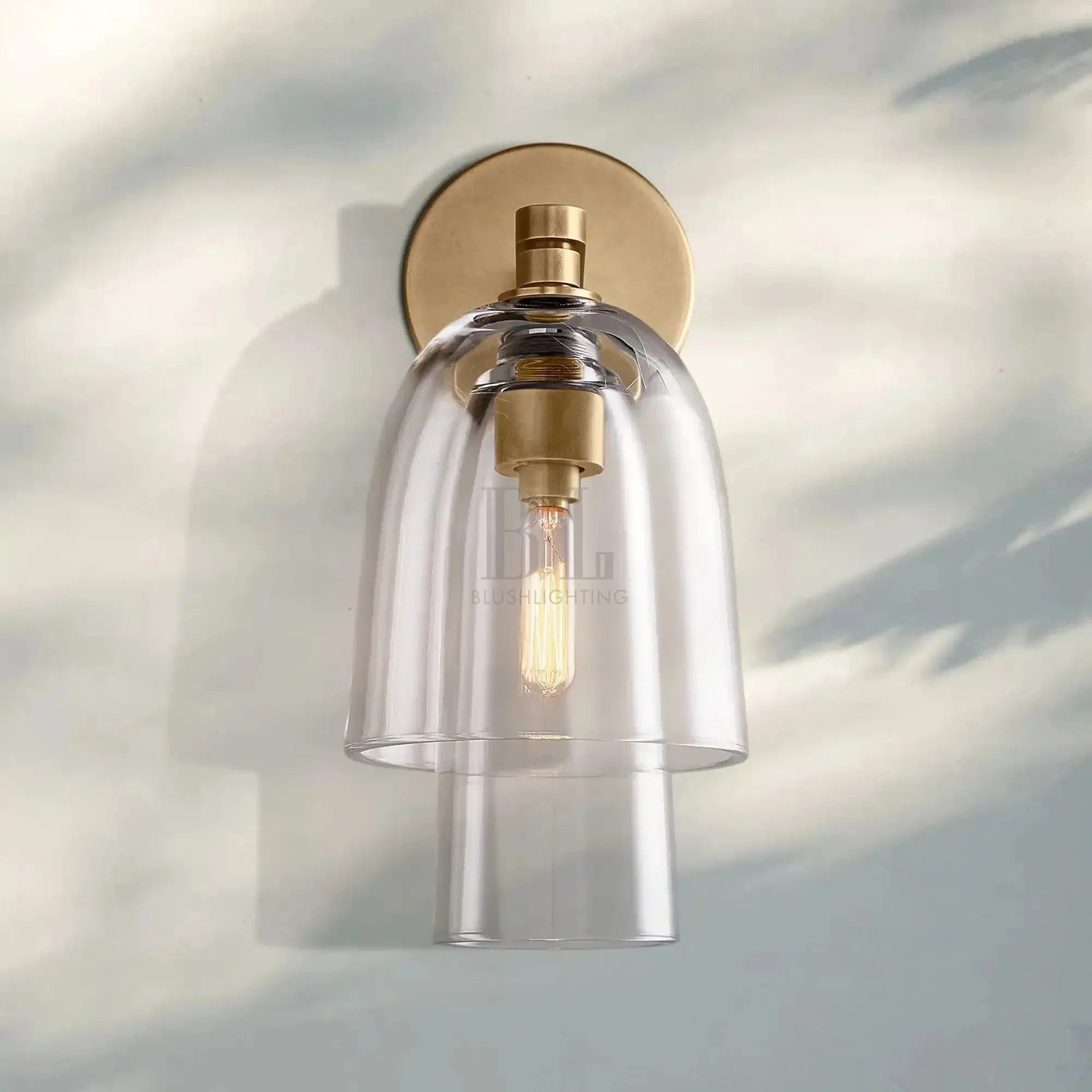 Blum Amber Glass Flute Sconce - Blushlighting