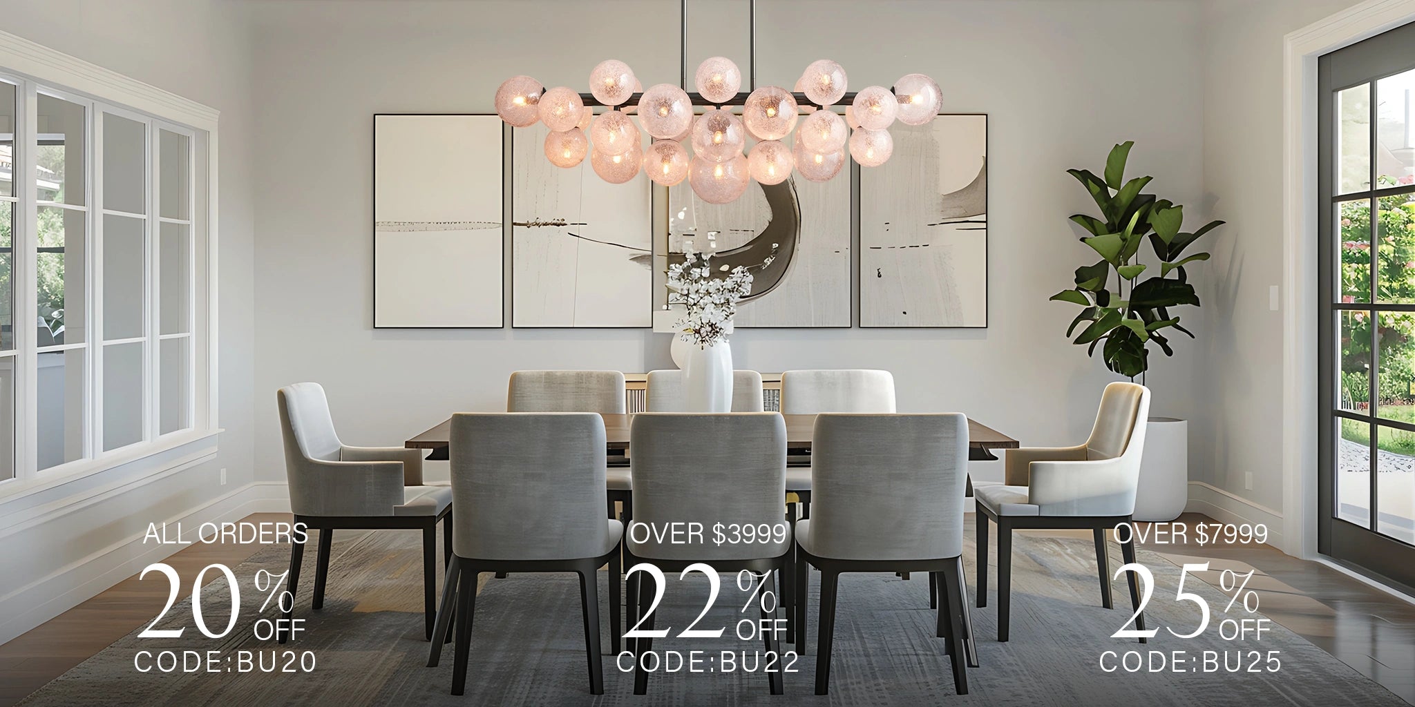 blushlighting sale – 20% off all orders, 22% off over $3999, 25% off over $7999