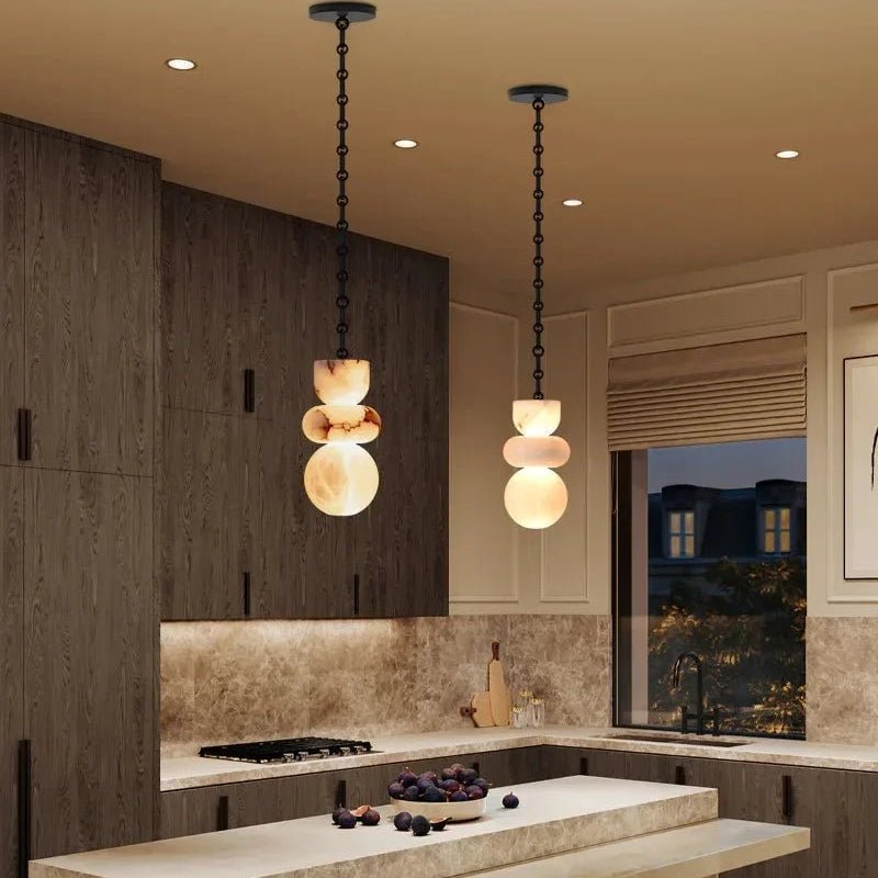 Blushlighting Ethereal Globe Pendant Light - Statement Alabaster - XL - 1 light - D15*H30CM/D6"*H12"Warm LightBlackBlushlighting