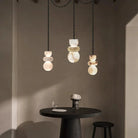 Blushlighting Ethereal Globe Pendant Light - Statement Alabaster - XL - 3 light - D10+D12+D15CM/D4"+D5"+D6"Warm LightBlackBlushlighting