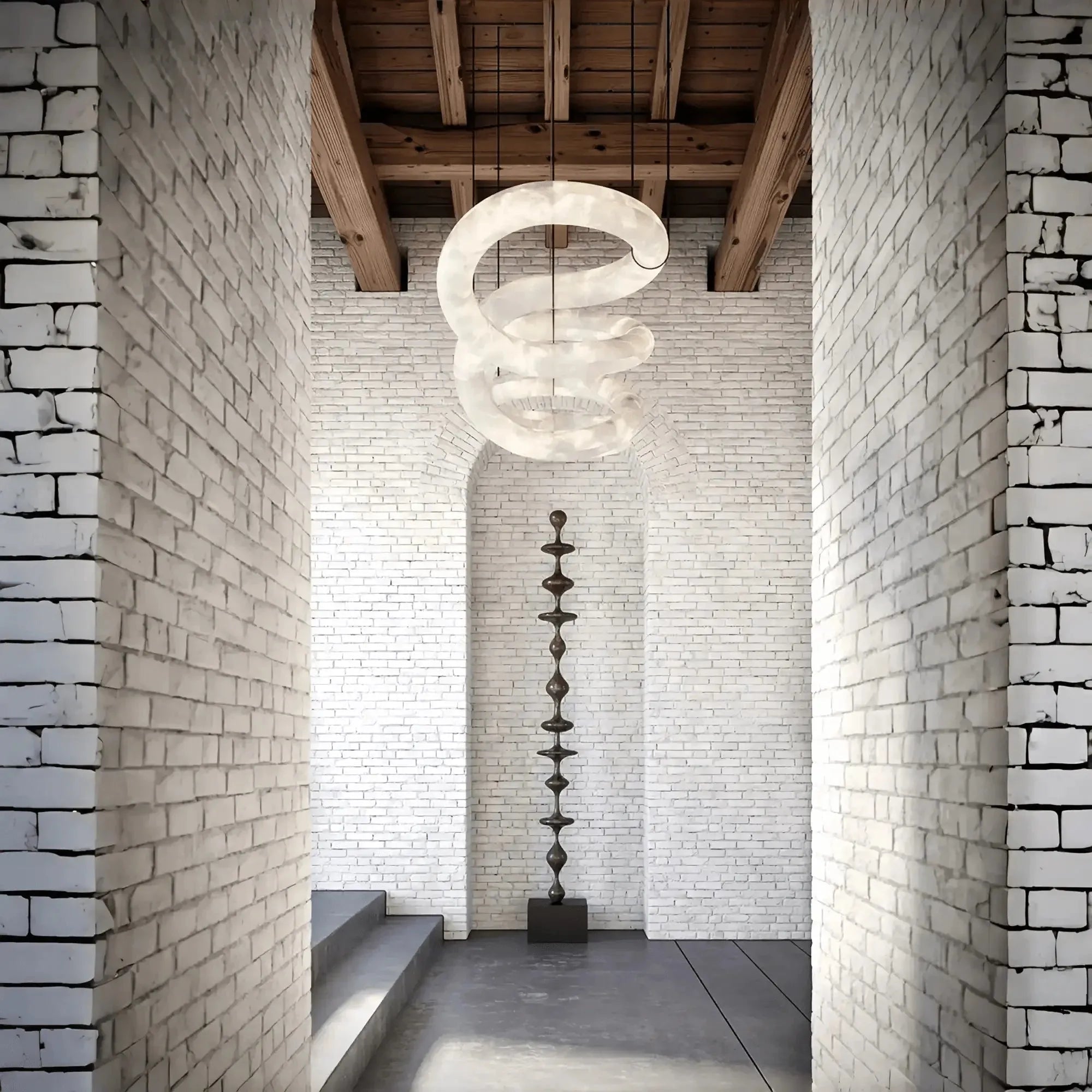 Blushlighting Infinity Massive Alabaster Chandelier - L96"xW31"xH24"Warm WhiteBlackBlushlighting