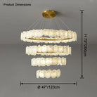 Blushlighting Tiered Circular Alabaster Chandelier - Ø47"xH79"GoldWarm WhiteBlushlighting