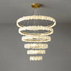 Blushlighting Tiered Circular Alabaster Chandelier - Ø63"xH98"GoldWarm WhiteBlushlighting