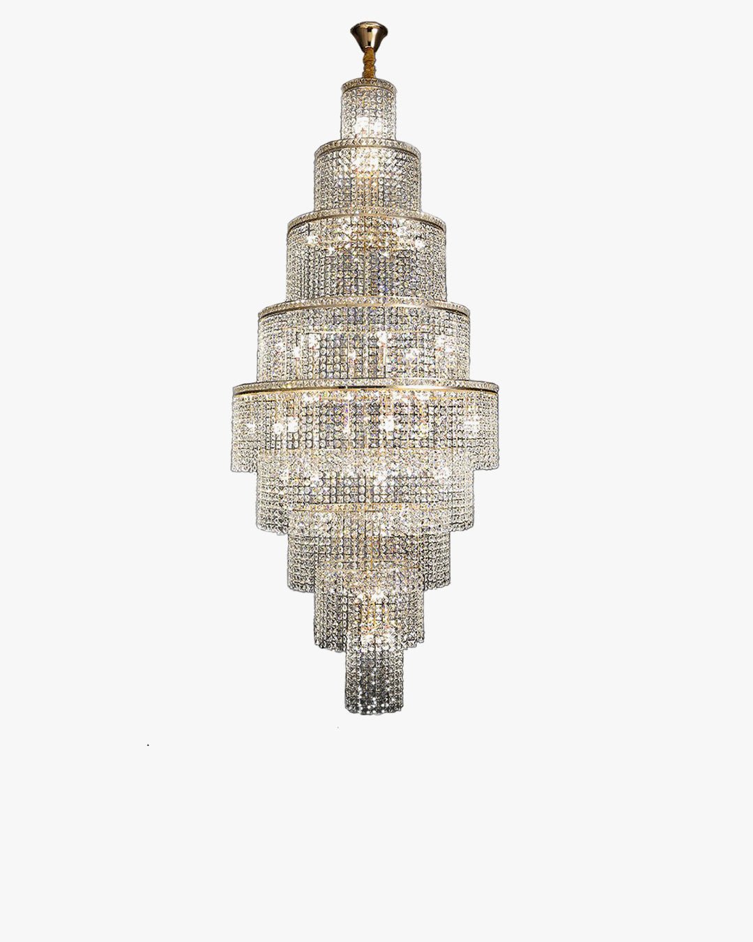 Blushlighting Tiered Crystal Foyer Chandelier - Ø31"×H91"GoldBlushlighting