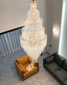 Blushlighting Tiered Crystal Foyer Chandelier - Ø31"×H91"GoldBlushlighting