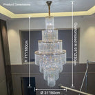 Blushlighting Tiered Crystal Foyer Chandelier - Ø31"×H91"GoldBlushlighting