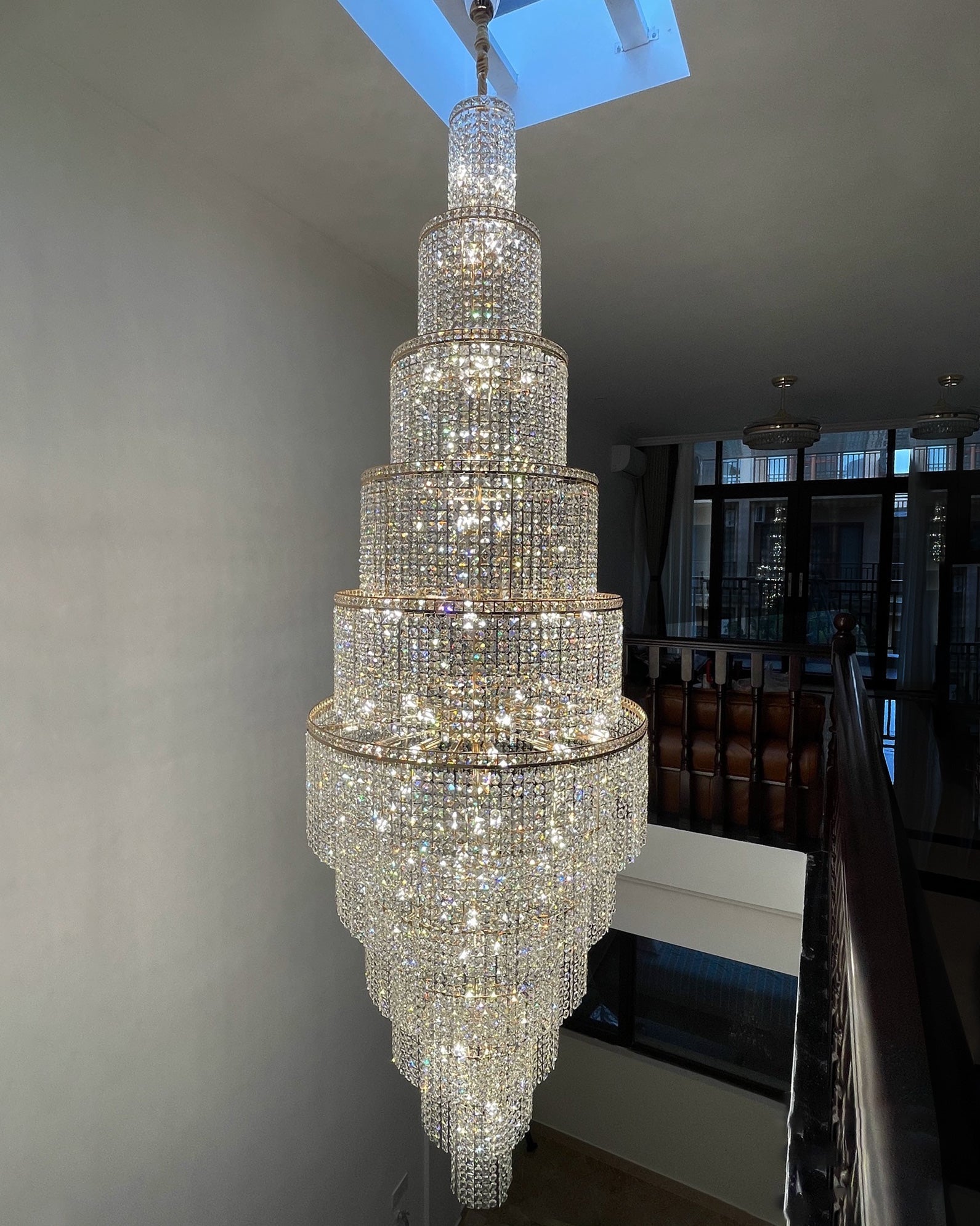 Blushlighting Tiered Crystal Foyer Chandelier - Ø31"×H91"GoldBlushlighting