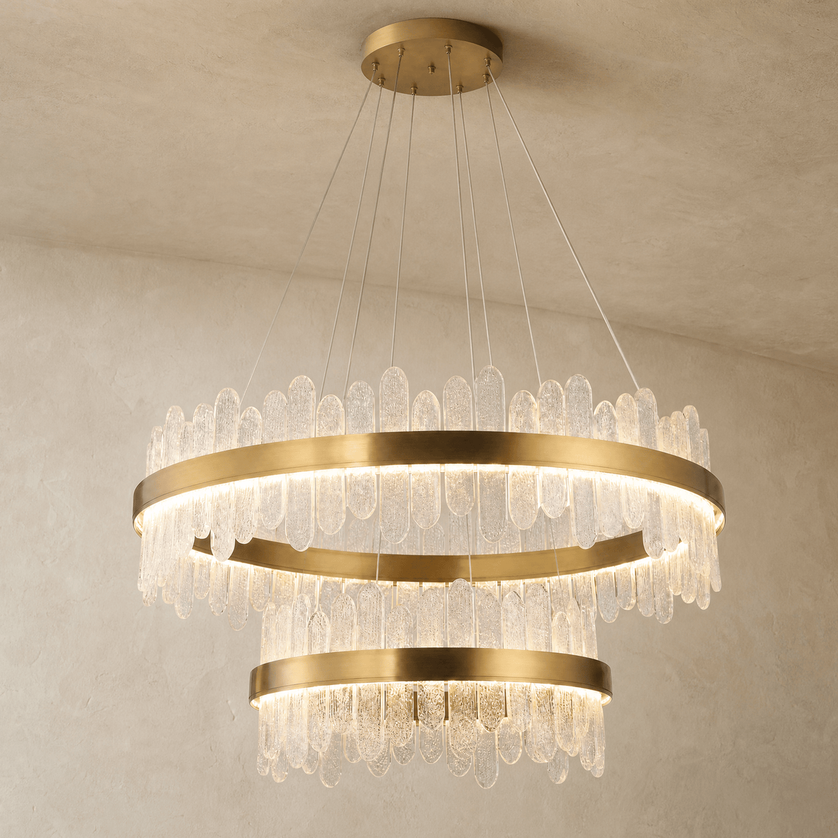 Bocciolo Handblown Duo Chandelier - Blushlighting
