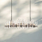 Bonington Crystal Rectangle Chandelier 54'' 72''-54‘’ 24-Light-Bronze-