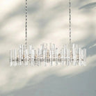 Bonington Crystal Rectangle Chandelier 54'' 72''-54‘’ 24-Light-Nickel-