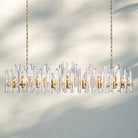 Bonington Crystal Rectangle Chandelier 54'' 72''-72‘’ 28-Light-Brass-