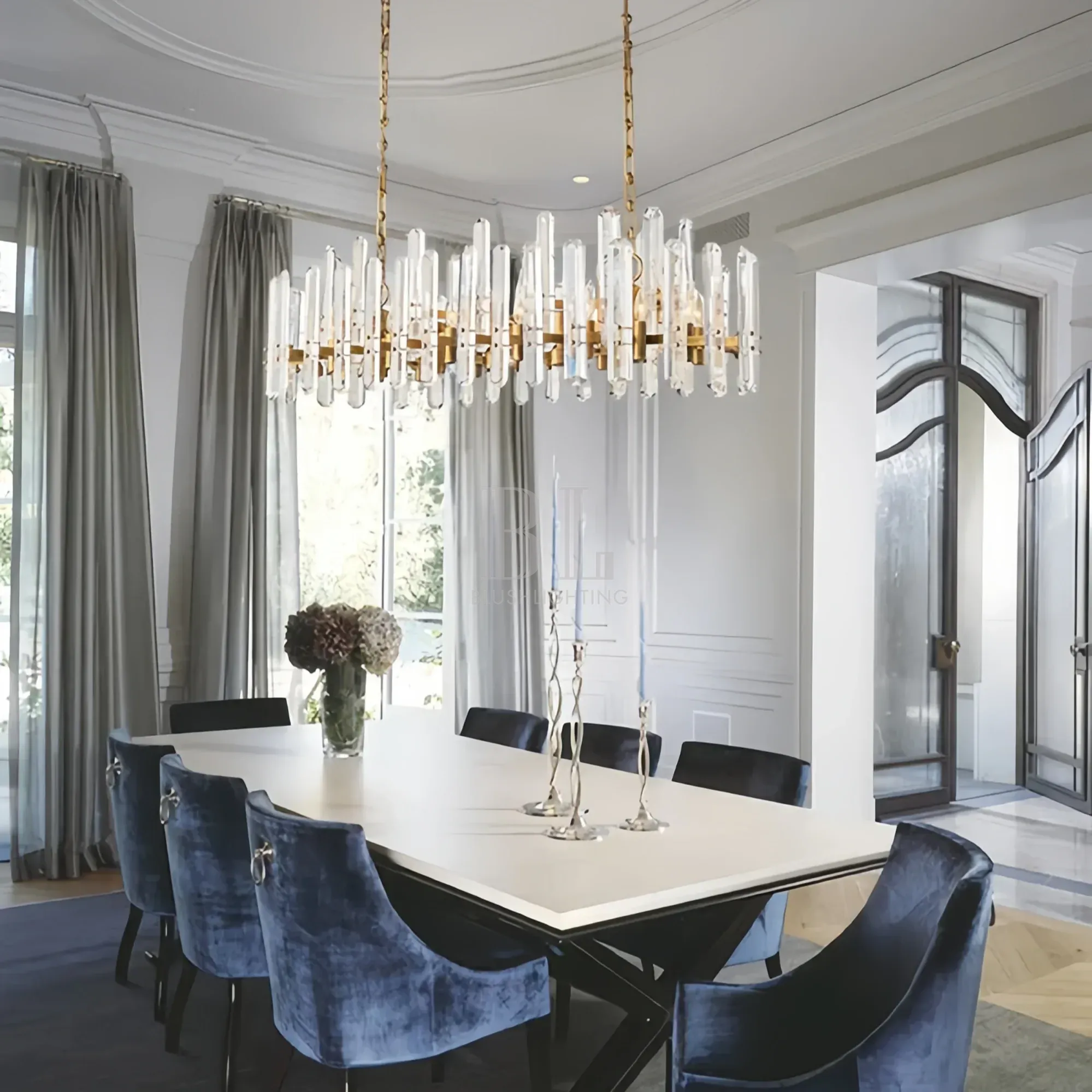 Bonington Crystal Rectangle Chandelier 54'' 72''-